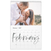 Modernes Aquarellskript-Multi-Foto-Kalender Kalender (Feb 2027)