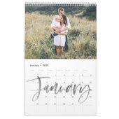 Modernes Aquarellskript-Multi-Foto-Kalender Kalender (Jan 2019)