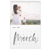 Modernes Aquarellskript-Multi-Foto-Kalender Kalender (Mär 2026)