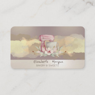 Modernes Aquarellspülmittel Stroke Blume Kuchen Mi Visitenkarte