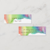 Modernes Aquarelltuch Mini Visitenkarte (Vorne/Hinten)