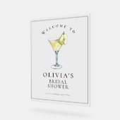 Modernes Aquarellzeichen Birne Martini Brautparty Acrylschild (Winkel)