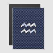 Modernes Aquarius-Zeichen auf der blauen Kohlefase Magnetkarte (Vorne/Hinten)