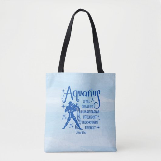 Modernes Aquarius Zodiac Horoskop Personalisiert Tasche (Vorderseite)