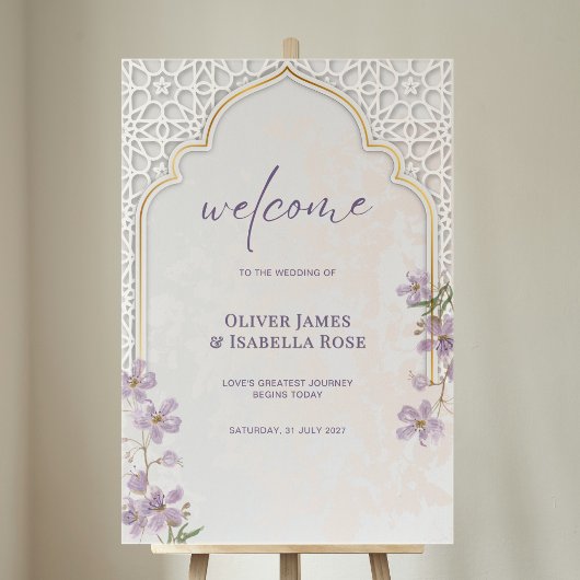 Modernes Arabesque Arch Wedding Willkommenszeichen Acrylschild