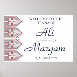 Modernes Arabesque Henna Welcome Partys Poster