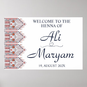 Modernes Arabesque Henna Welcome Partys Poster