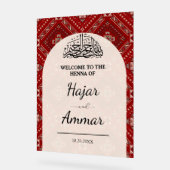 Modernes arabisches Henna Begrüßung Eintritt Acrylschild (Winkel)