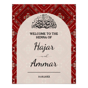 Modernes arabisches Henna Begrüßungszeichen Poster