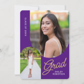 Modernes Arch 2 Foto Grad Party Lila Einladung (Vorderseite)