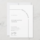 Modernes Arch Black and White Brautparty Invitati Einladung (Vorderseite)
