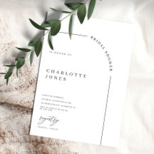 Modernes Arch Black and White Brautparty Invitati