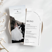Modernes Arch Black and White Wedding Foto Menu
