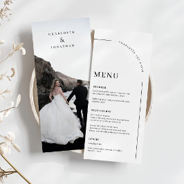 Modernes Arch Black and White Wedding Foto Menu