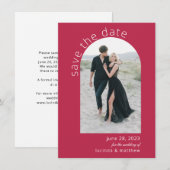 Modernes Arch Boho Hochzeit rettet das Datum (Vorne/Hinten)