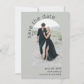 Modernes Arch Boho Hochzeit rettet das Datum (Vorderseite)