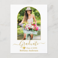 Modernes Arch Calligraphy Foto Gold Cap Abschluss