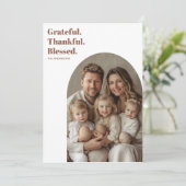 Modernes Arch Erntedank Foto Einladung (Stehend Vorderseite)