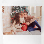 Modernes Arch Floral Weihnachten Chefskript-Foto Dreifach Gefaltete Urlaubskarte (Innen Erste Seite)