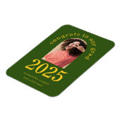 Modernes Arch Foto 2024 Grad Grüne Ankündigung Magnet (Linke Seite)