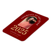 Modernes Arch Foto 2024 Grad Maroon Ankündigung Magnet (Linke Seite)