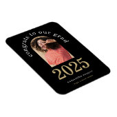 Modernes Arch Foto 2024 Grad Schwarze Ankündigung Magnet (Rechte Seite)