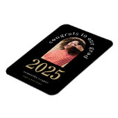 Modernes Arch Foto 2024 Grad Schwarze Ankündigung Magnet (Linke Seite)