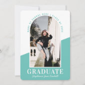 Modernes Arch Foto Aquamariner Abschluss Ankündigung (Vorderseite)