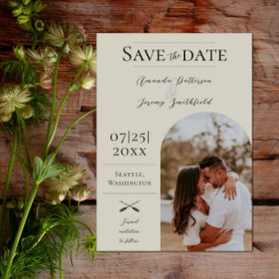 Modernes Arch-Foto Beige Save the Date