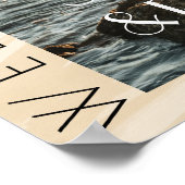 Modernes Arch Foto Burgund Blumenzwiebelhochzeit Poster (Ecke)