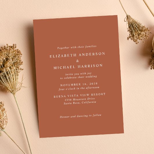 Modernes Arch Foto Burnt Orange Wedding Einladung