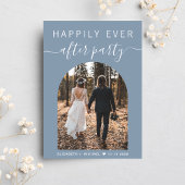 Modernes Arch Foto Dusty Blue Wedding Empfang Einladung