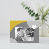 Modernes Arch Foto Gelb Grau Save the Date Postkarte (Stehend Vorderseite)