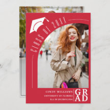 Modernes Arch Foto Grad Red Abschluss