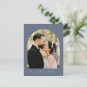 Modernes Arch Foto Hochzeit Danke Postcard Postkarte (Stehend Vorderseite)
