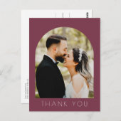 Modernes Arch Foto Hochzeit Danke Postcard Postkarte (Vorne/Hinten)