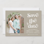 Modernes Arch-Foto Hochzeit rettet das Datum Save The Date (Vorderseite)
