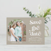 Modernes Arch-Foto Hochzeit rettet das Datum Save The Date (Stehend Vorderseite)
