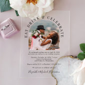 Modernes Arch Foto Hochzeitsempfang Acryleinladungen