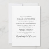 Modernes Arch Foto Hochzeitsempfang Einladung (Rückseite)