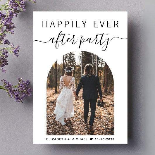 Modernes Arch Foto Hochzeitsempfang Einladung