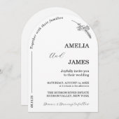 Modernes Arch Foto Minimale Skripthochzeit Einladung (Vorne/Hinten)