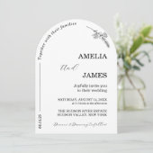 Modernes Arch Foto Minimale Skripthochzeit Einladung (Stehend Vorderseite)