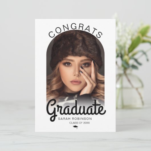 Modernes Arch Foto Minimaler Abschluss Ankündigung (Stehend Vorderseite)