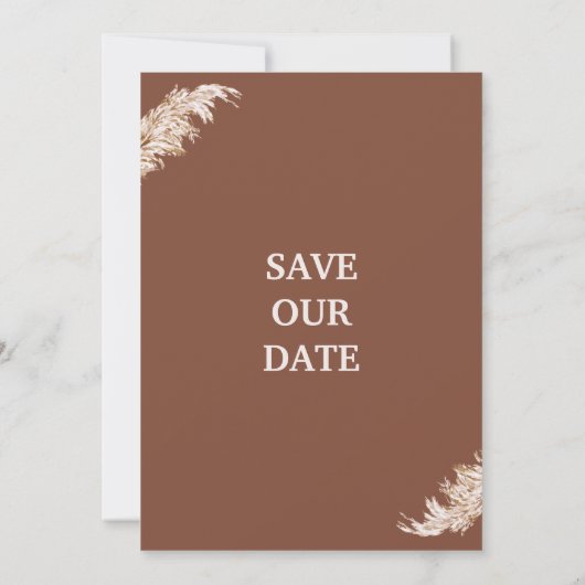 Modernes Arch Foto Pampas Grass Rettete unsere Dat Einladung (Rückseite)