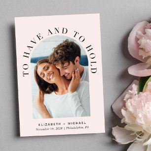 Modernes Arch Foto Rosa Hochzeit Einladung