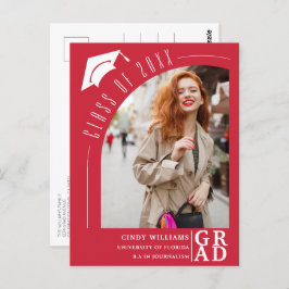 Modernes Arch Foto Roter Abschluss Ankündigung Postkarte