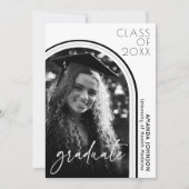 Modernes Arch Foto Schwarz-weiß Nurses Abschluss Einladung (Vorderseite)