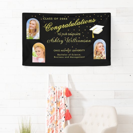 Modernes Arch Foto Uni-Abschluss Party Banner (Insitu)