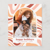 Modernes Arch Groovy Weihnachtsfeiertag Foto Budge (Vorderseite)